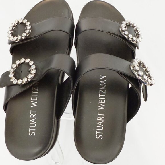 Stewart Weitzman BlingRing Crystal Buckle Slide sz 9 NEW - Picture 9 of 12